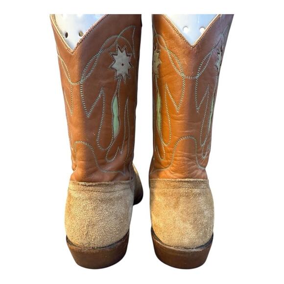 Vintage Handmade Sundance Flower Inlay Western Cowboy Boot Women size 5.5 - Picture 9 of 12